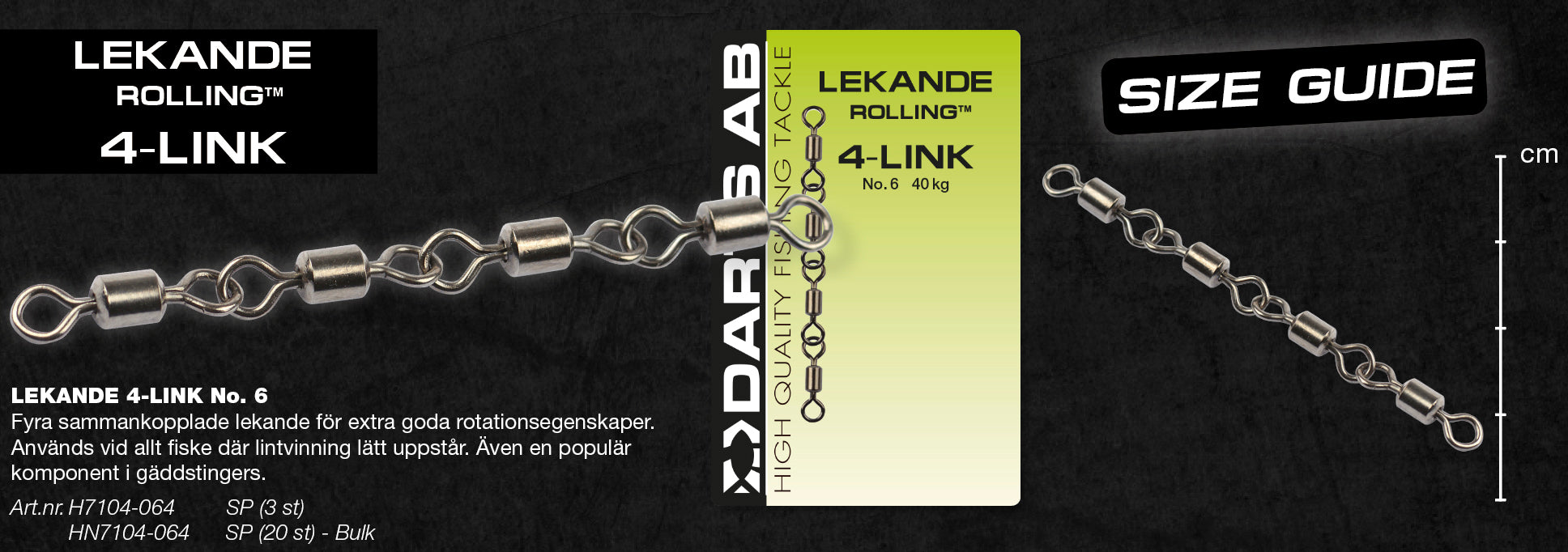 Lekande "4-Link Rolling" no6 3-pack