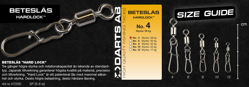 Beteslås "Hard Lock" no10  8-pack