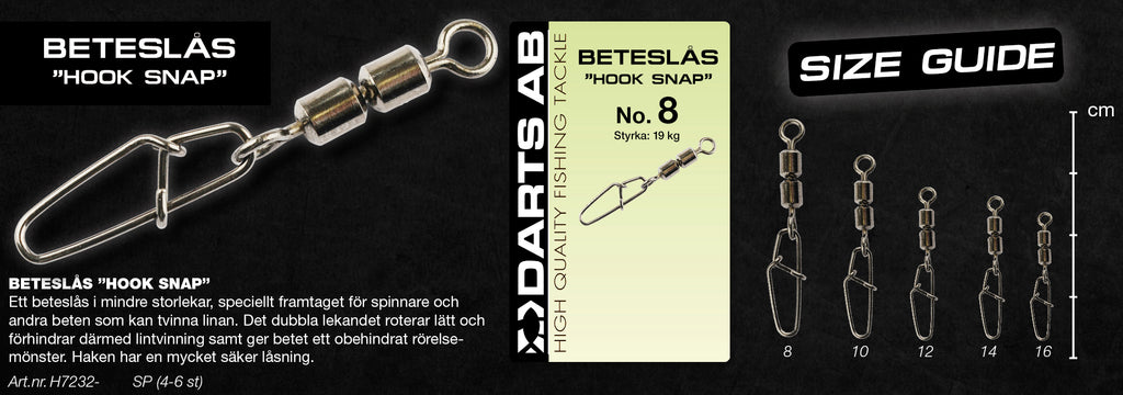 Beteslås "Hook Snap" no10  5-pack