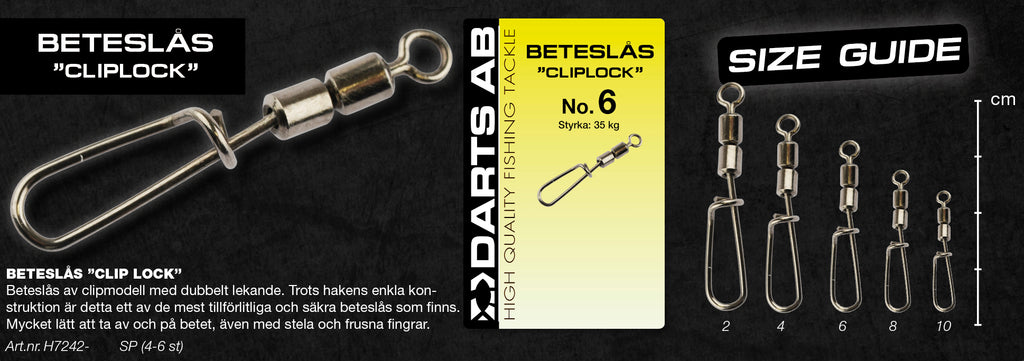 Beteslås "Clip Lock" no4 5-pack